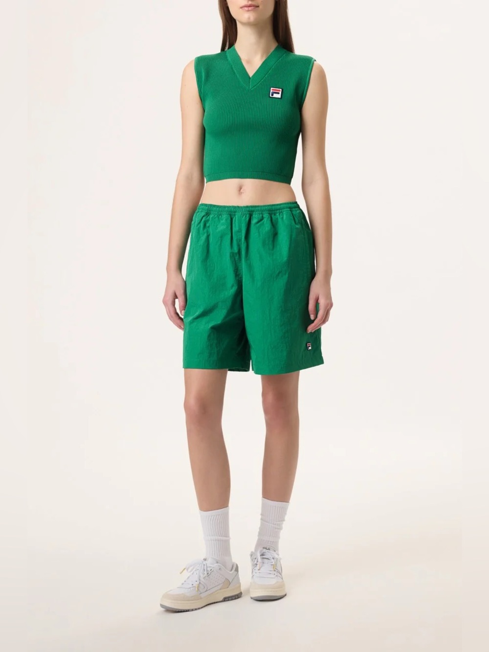 Fila X Hailey Bieber Crinkle Shorts in Green XS worn once